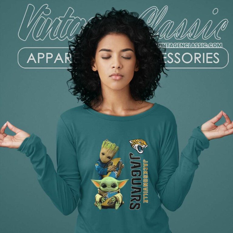 Jacksonville Jaguars Shirt Funny Baby Yoda And Baby Groot Hug Long Sleeve Tee Jacksonville Jaguars Shirt Funny Baby Yoda And Baby Groot Hug Long Sleeve Tee