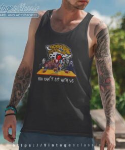 Jacksonville Jaguars Shirt Horror Movies You Cant Sit With Us Tank Top Racerback