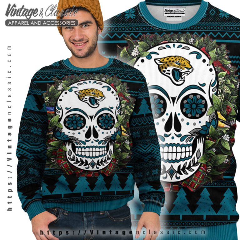 Jacksonville Jaguars Skull Ugly Christmas Sweater Ugly Sweater Jacksonville Jaguars Skull Ugly Christmas Sweater Ugly Sweater
