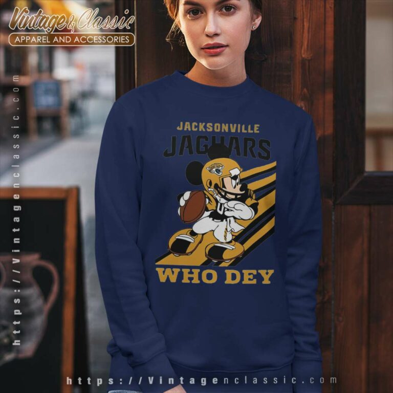 Jacksonville Jaguars Slogan Who Dey Mickey Mouse Sweatshirt Jacksonville Jaguars Slogan Who Dey Mickey Mouse Sweatshirt