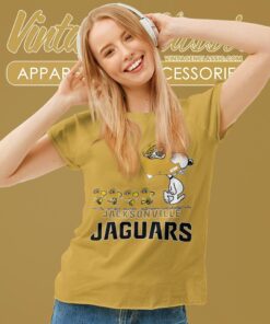 Jacksonville Jaguars Snoopy Woodstock Team Walking Women T shirt