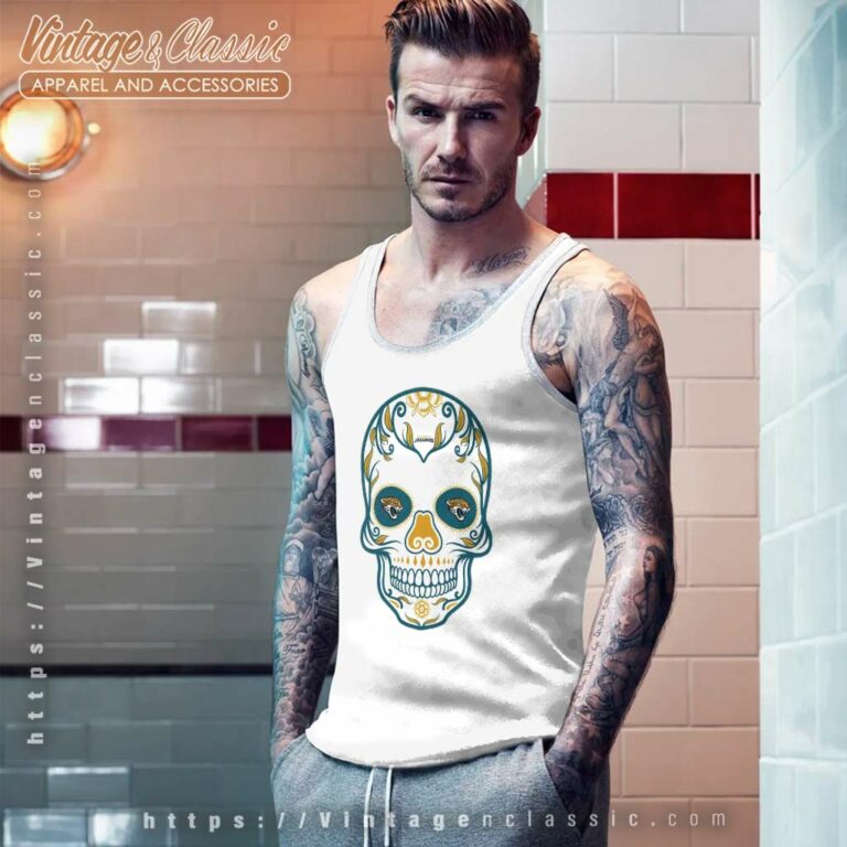 Jacksonville Jaguars Sugar Skull Tank Top Racerback Jacksonville Jaguars Sugar Skull Tank Top Racerback