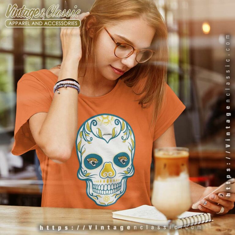 Jacksonville Jaguars Sugar Skull Women TShirt Jacksonville Jaguars Sugar Skull Women TShirt