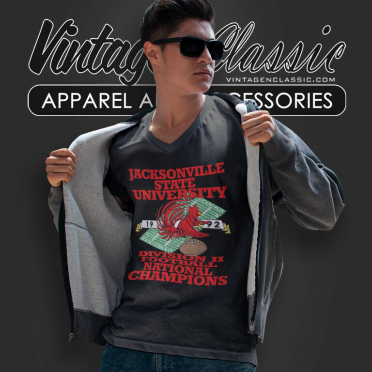 Jacksonville State University Football V Neck TShirt Jacksonville State University Football V Neck TShirt