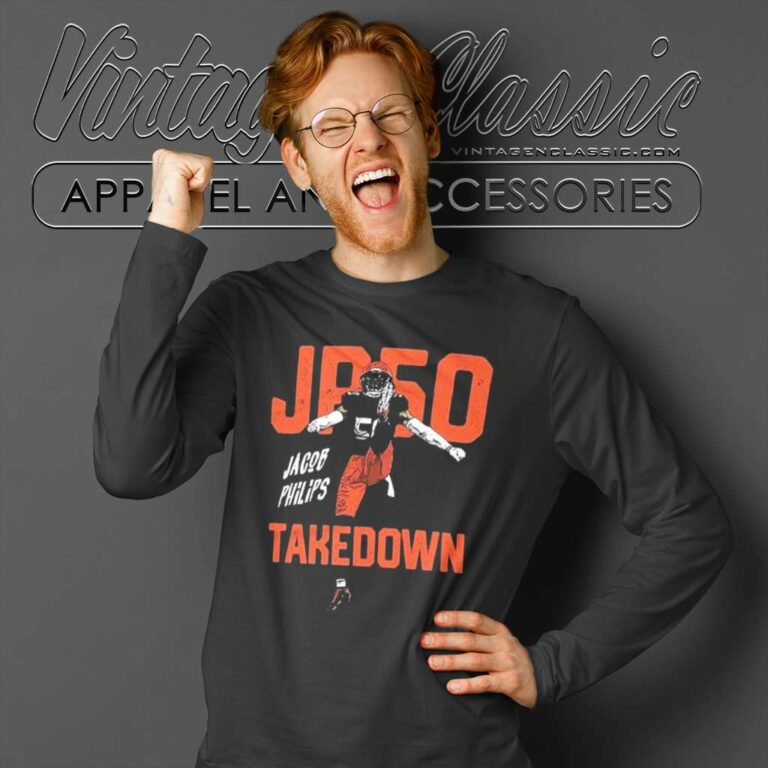 Jacob Phillips Cleveland Browns Jp50 Takedown Long Sleeve Tee Jacob Phillips Cleveland Browns Jp50 Takedown Long Sleeve Tee