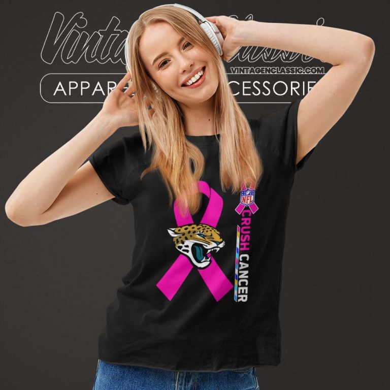 Jaguars Nfl Crush Cancer 2023 Women TShirt Jaguars Nfl Crush Cancer 2023 Women TShirt