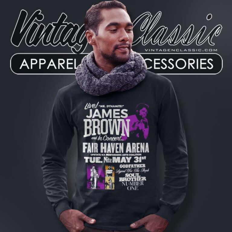 James Brown Live Mr Dynamite In Fairhaven Arena Long Sleeve Tee James Brown Live Mr Dynamite In Fairhaven Arena Long Sleeve Tee