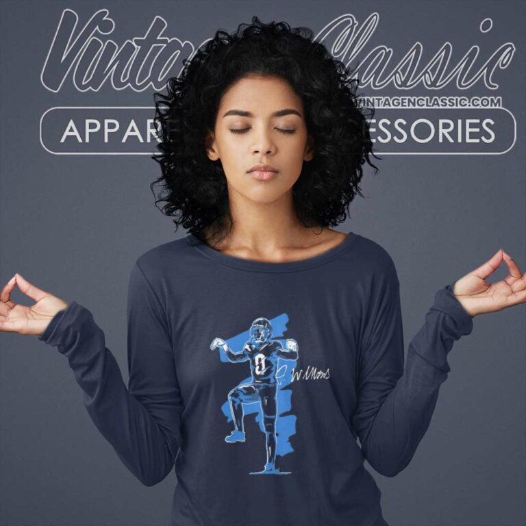 Jameson Williams The Crane Detroit Lions Signature Long Sleeve Tee Jameson Williams The Crane Detroit Lions Signature Long Sleeve Tee