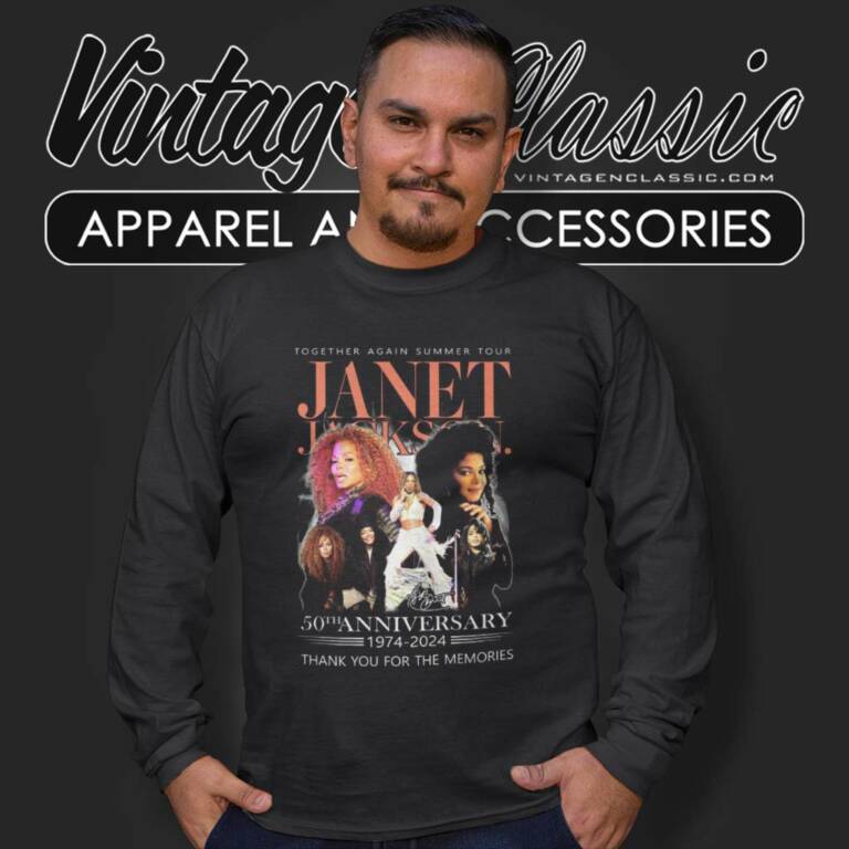 Janet Jackson Shirt Together Again Summer Tour 50th Anniversary Long Sleeve Tee Janet Jackson Shirt Together Again Summer Tour 50th Anniversary Long Sleeve Tee