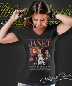 Janet Jackson Shirt Together Again Summer Tour 50th Anniversary V Neck TShirt