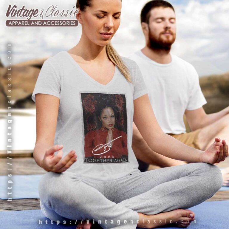 Janet Jackson Together Again Signature Shirt V Neck TShirt Janet Jackson Together Again Signature Shirt V Neck TShirt