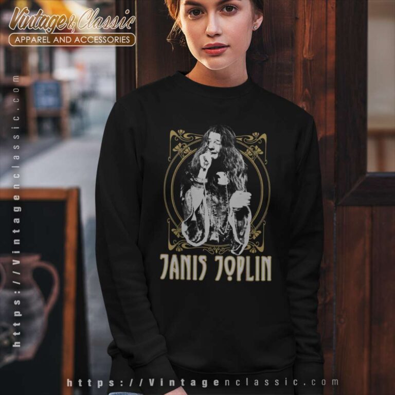 Janis Joplin Gold Framed Sweatshirt Janis Joplin Gold Framed Sweatshirt