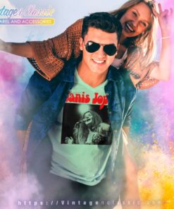 Janis Joplin Peace Performing V Neck TShirt