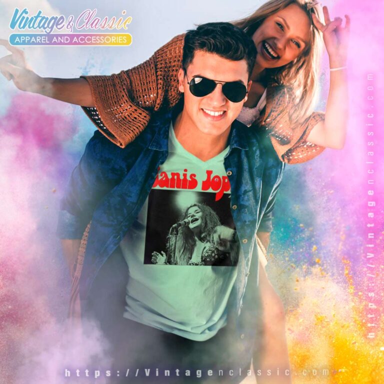 Janis Joplin Peace Performing V Neck TShirt Janis Joplin Peace Performing V Neck TShirt