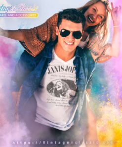 Janis Joplin Pearl Bottle Label V Neck TShirt