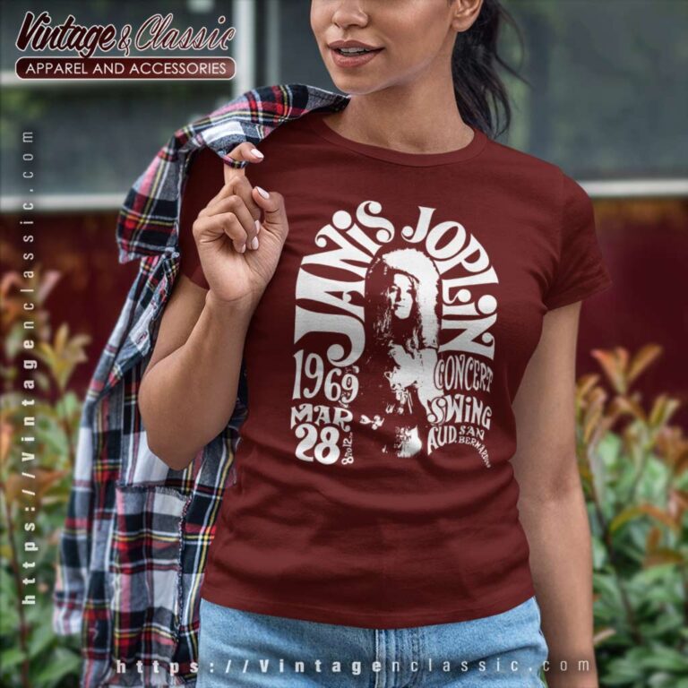 Janis Joplin San Bernardino 1969 Women TShirt Janis Joplin San Bernardino 1969 Women TShirt