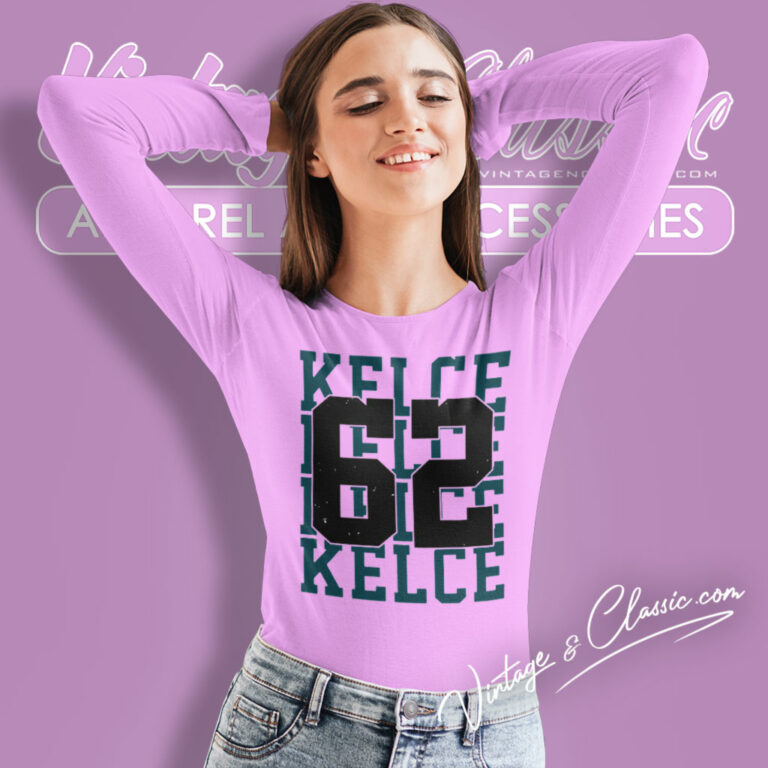Jason Kelce 62 Philadelphia Eagles Long Sleeve Tee Jason Kelce 62 Philadelphia Eagles Long Sleeve Tee