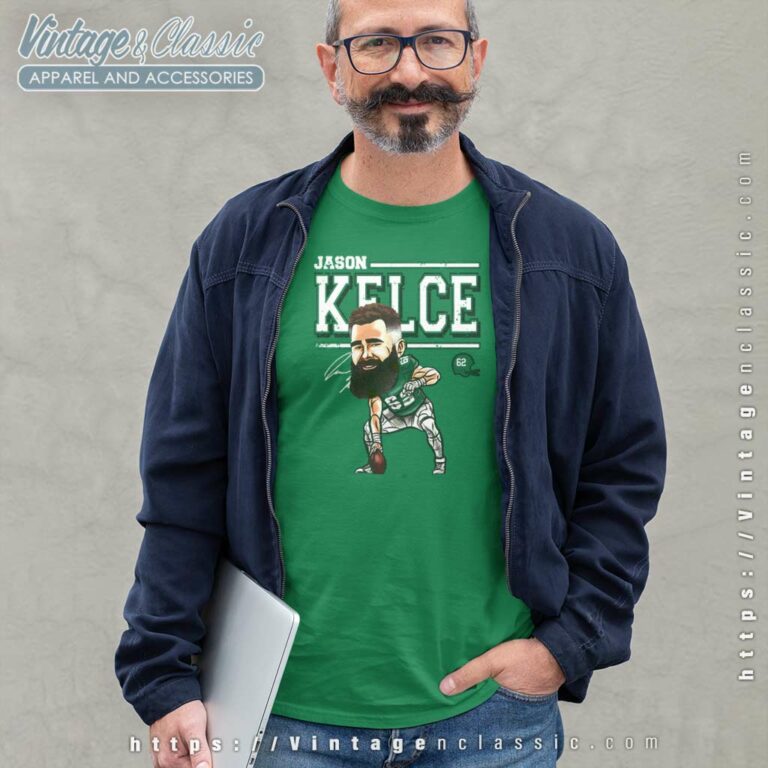 Jason Kelce Philadelphia Cartoon Long Sleeve Tee Jason Kelce Philadelphia Cartoon Long Sleeve Tee