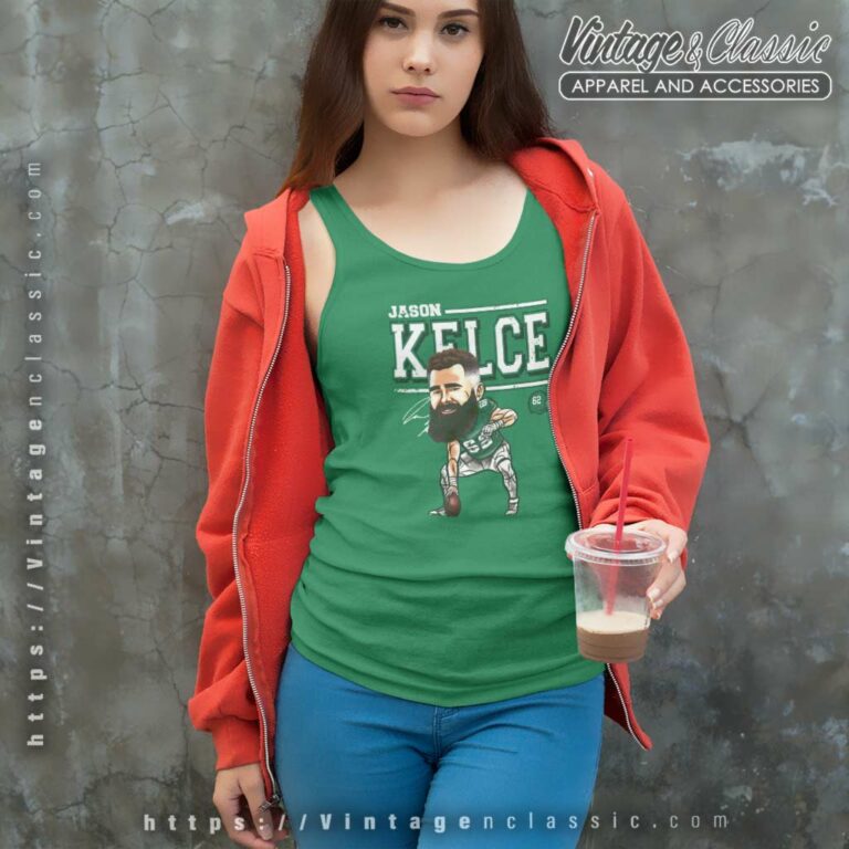 Jason Kelce Philadelphia Cartoon Tank Top Racerback Jason Kelce Philadelphia Cartoon Tank Top Racerback
