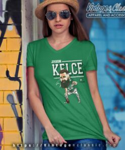 Jason Kelce Philadelphia Cartoon V Neck TShirt