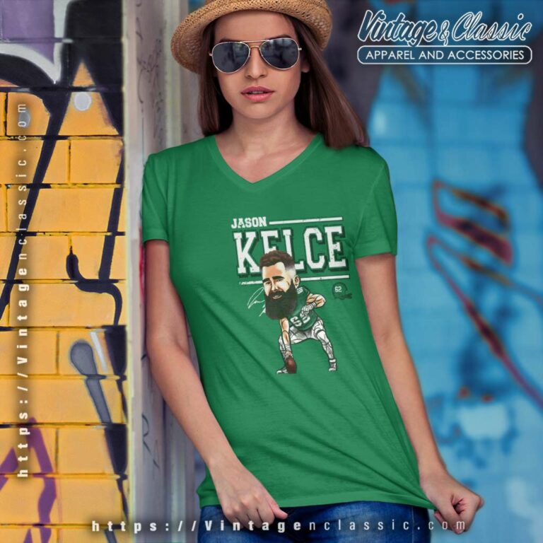 Jason Kelce Philadelphia Cartoon V Neck TShirt Jason Kelce Philadelphia Cartoon V Neck TShirt
