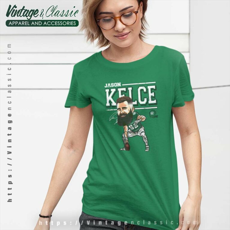 Jason Kelce Philadelphia Cartoon Women TShirt Jason Kelce Philadelphia Cartoon Women TShirt