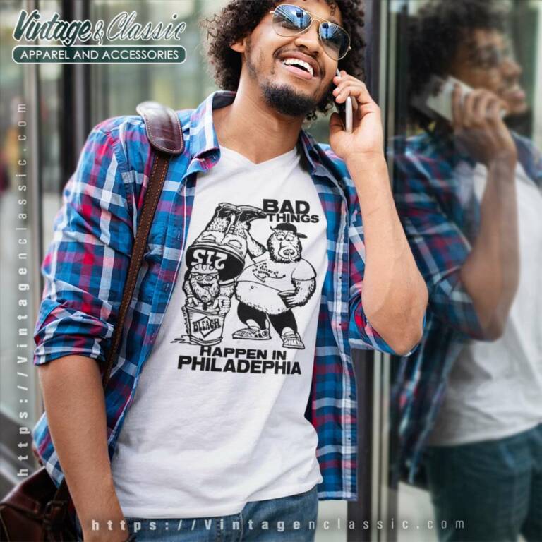 Jason Kelce Shirt Bad Things Happen In Philadelphia V Neck TShirt Jason Kelce Shirt Bad Things Happen In Philadelphia V Neck TShirt