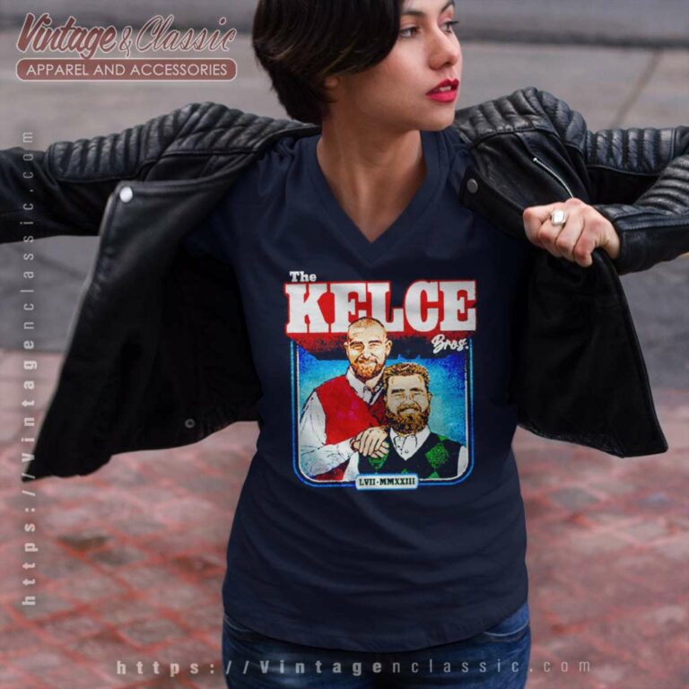 Jason Kelce Vs Travis Kelce The Kelce Bros 2023 V Neck TShirt Jason Kelce Vs Travis Kelce The Kelce Bros 2023 V Neck TShirt