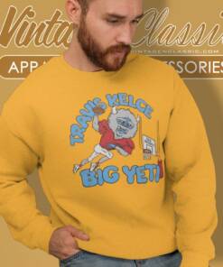 Jason Kelce Wearing Travis Kelce Big Yeti Sweatshirt
