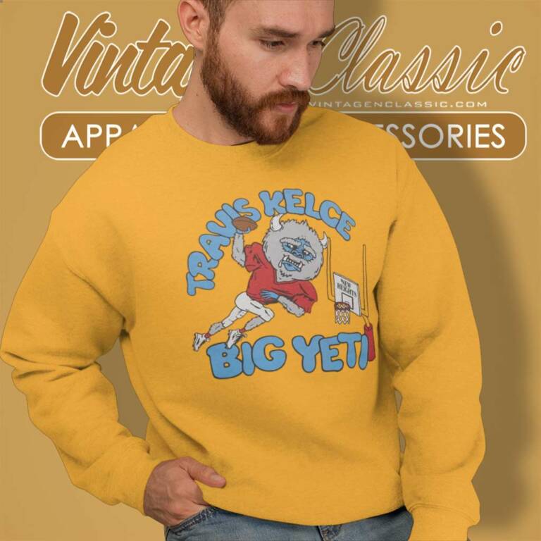 Jason Kelce Wearing Travis Kelce Big Yeti Sweatshirt Jason Kelce Wearing Travis Kelce Big Yeti Sweatshirt