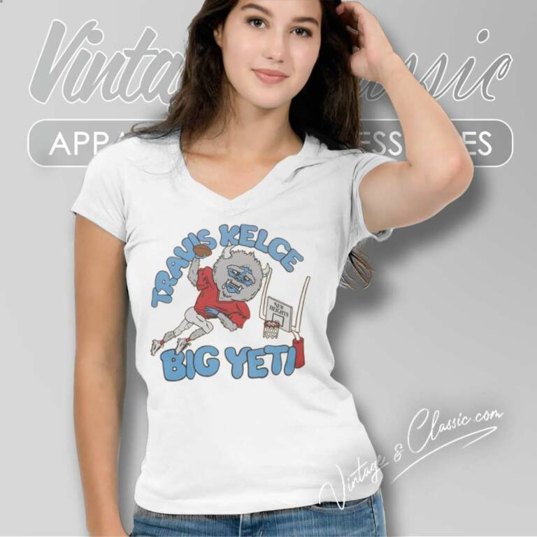 Jason Kelce Wearing Travis Kelce Big Yeti V Neck TShirt Jason Kelce Wearing Travis Kelce Big Yeti V Neck TShirt