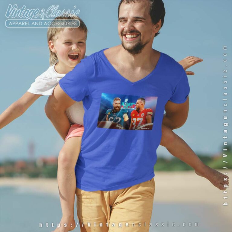 Jason Kelces And Brother Travis V Neck TShirt Jason Kelces And Brother Travis V Neck TShirt
