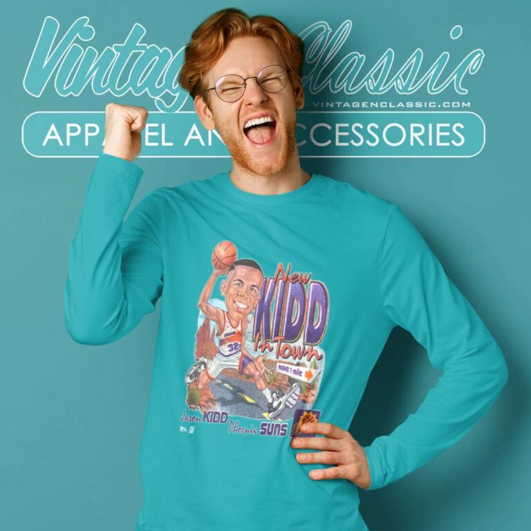 Jason Kidd Caricature Phoenix Suns Nba Long Sleeve Tee Jason Kidd Caricature Phoenix Suns Nba Long Sleeve Tee