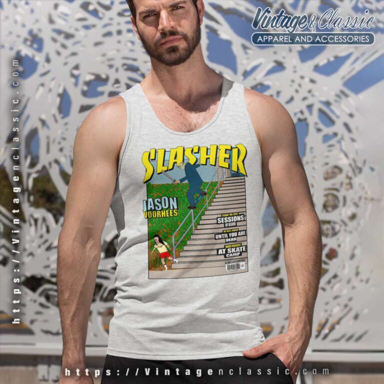 Jason Slasher Thrasher Mag Cover Tank Top Racerback Jason Slasher Thrasher Mag Cover Tank Top Racerback