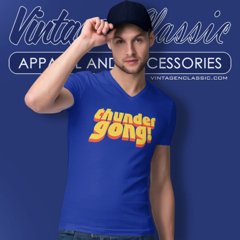 Jason Sudeikis Thunder Gong V Neck TShirt Jason Sudeikis Thunder Gong V Neck TShirt