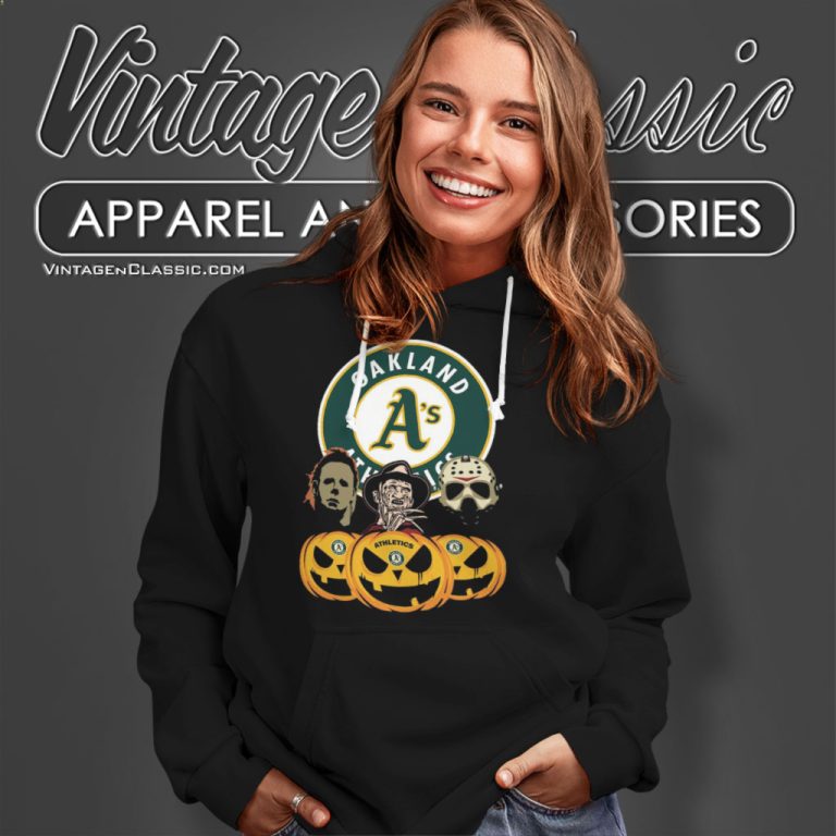 Jason Voorhees And Freddy Krueger Oakland Athletics Halloween Hoodie Jason Voorhees And Freddy Krueger Oakland Athletics Halloween Hoodie