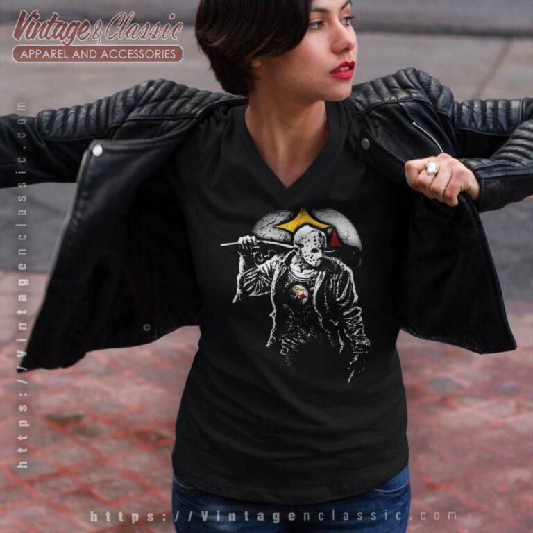 Jason Voorhees Pittsburgh Steeler Jason Voorhees Pittsburgh Steeler V Neck TShirt Jason Voorhees Pittsburgh Steeler Jason Voorhees Pittsburgh Steeler V Neck TShirt