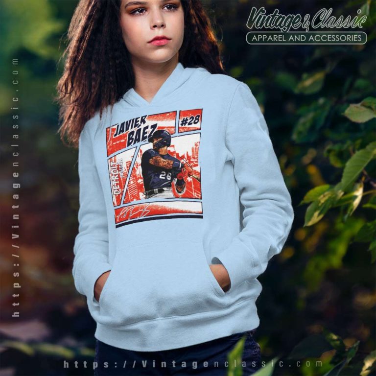 Javier Baez Detroit Baseball Signature Hoodie Javier Baez Detroit Baseball Signature Hoodie