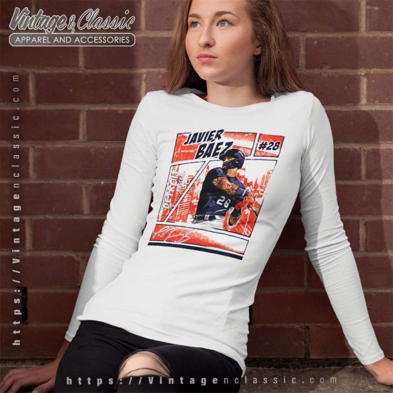 Javier Baez Detroit Baseball Signature Long Sleeve Tee Javier Baez Detroit Baseball Signature Long Sleeve Tee
