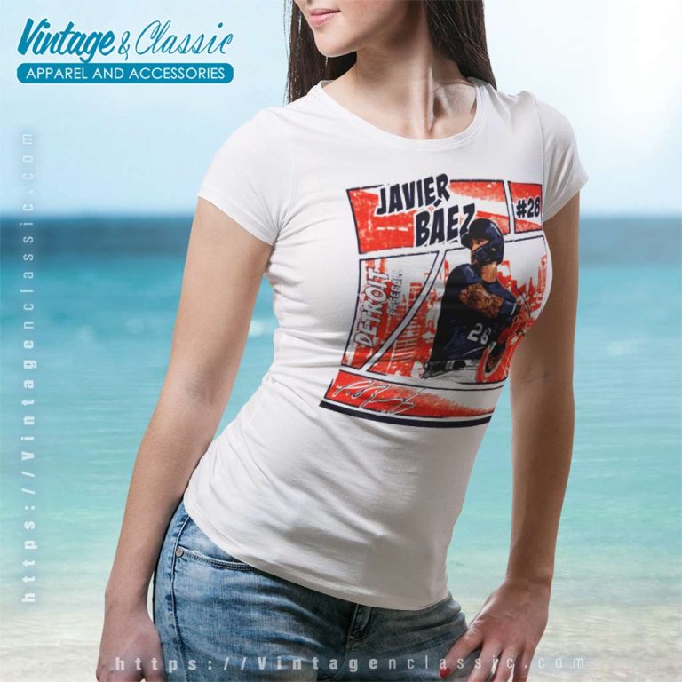 Javier Baez Detroit Baseball Signature Women TShirt Javier Baez Detroit Baseball Signature Women TShirt