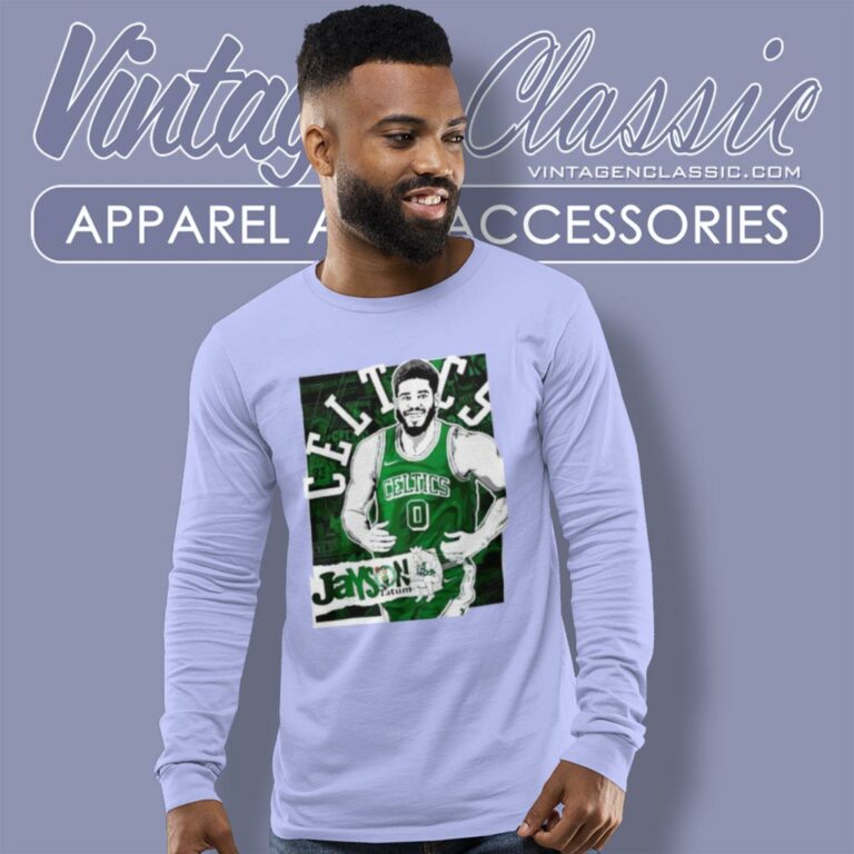 Jayson Tatum Boston Celtics Cartoon Long Sleeve Tee Jayson Tatum Boston Celtics Cartoon Long Sleeve Tee