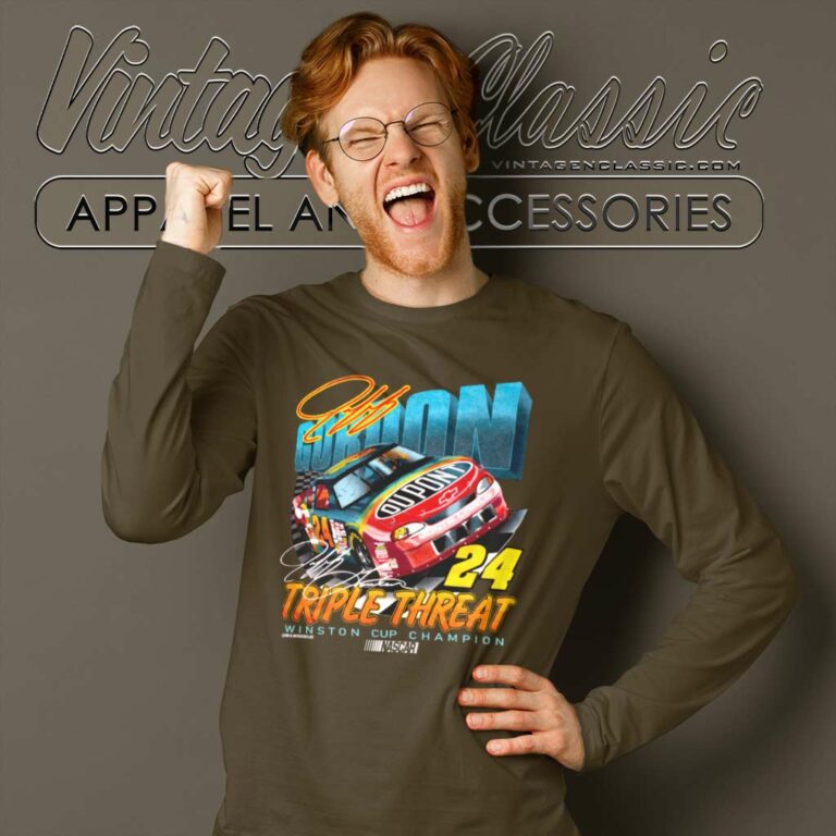 Jeff Gordon Dupont Triple Threat Winston Cup Long Sleeve Tee Jeff Gordon Dupont Triple Threat Winston Cup Long Sleeve Tee