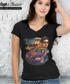 Jeff Gordon Nascar Superman Dc Comics V Neck TShirt