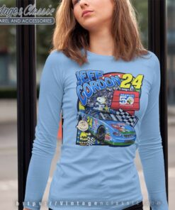 Jeff Gordon Snoopy Charlie Brown Long Sleeve Tee