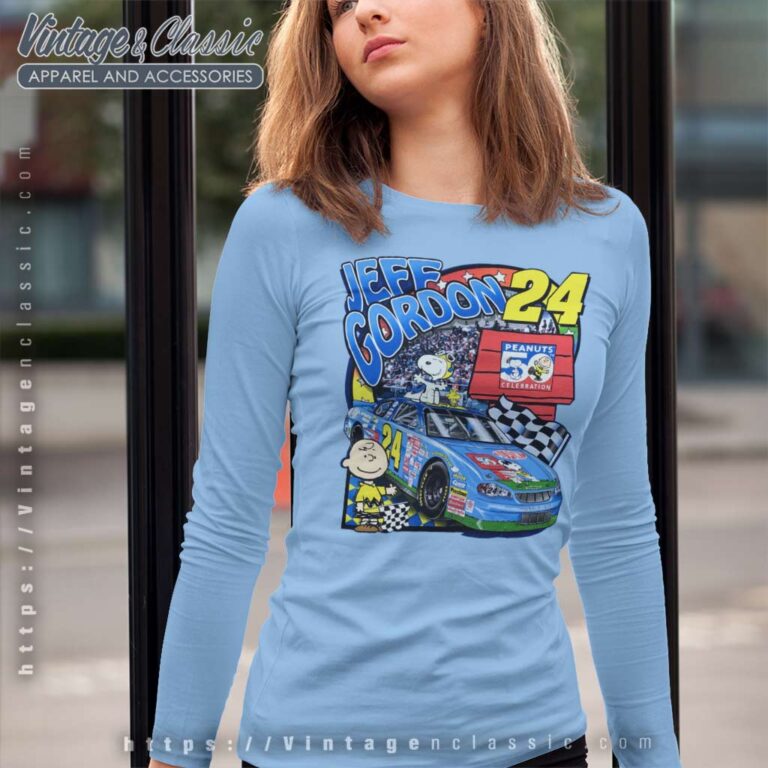 Jeff Gordon Snoopy Charlie Brown Long Sleeve Tee Jeff Gordon Snoopy Charlie Brown Long Sleeve Tee