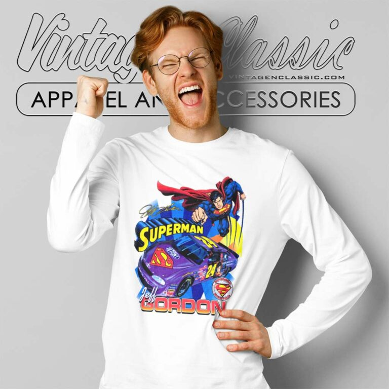 Jeff Gordon Superman Nascar Long Sleeve Tee Jeff Gordon Superman Nascar Long Sleeve Tee