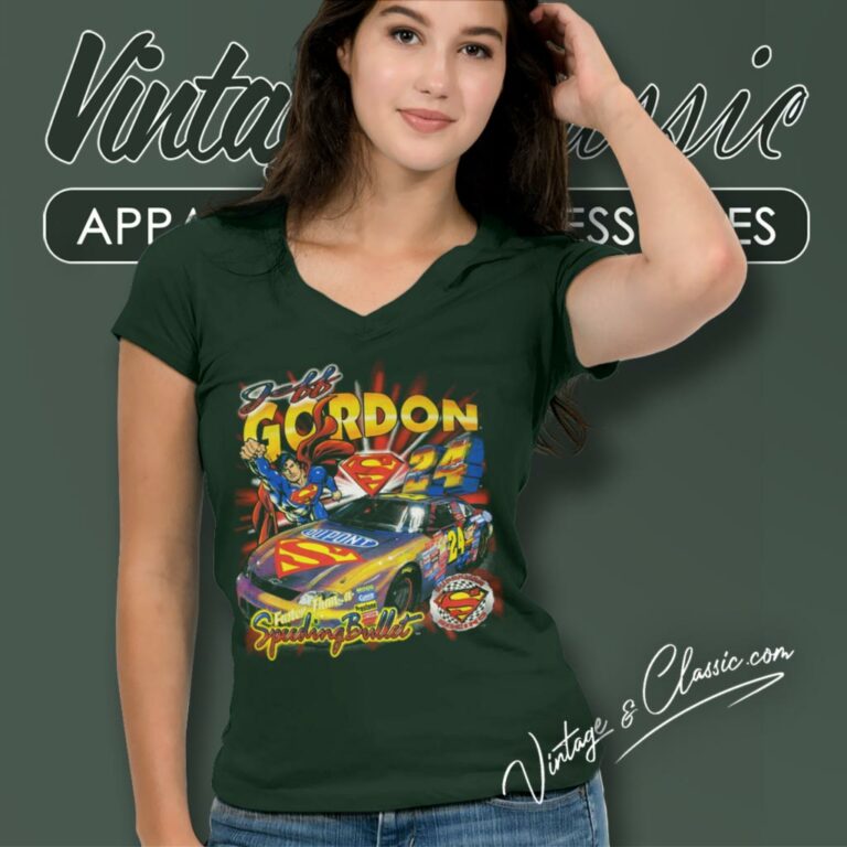 Jeff Gordon Superman V Neck TShirt Jeff Gordon Superman V Neck TShirt