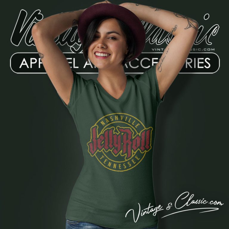 Jelly Roll Logo V Neck TShirt Jelly Roll Logo V Neck TShirt
