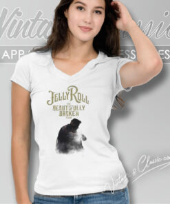 Jelly Roll The Beautifully Broken Tour 2024 V Neck TShirt 1