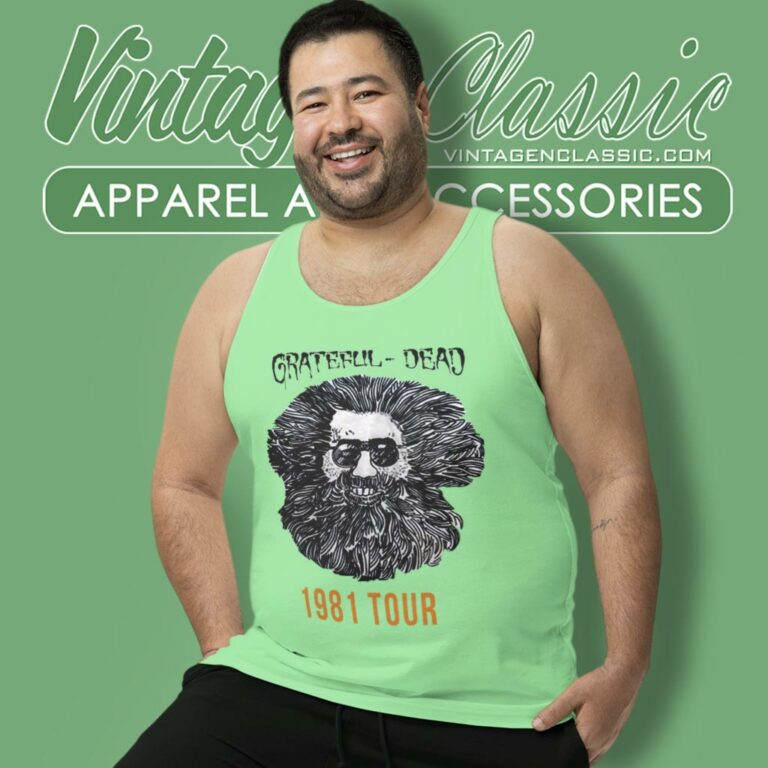 Jerry Garcia 1981 Tour Tank Top Racerback Jerry Garcia 1981 Tour Tank Top Racerback